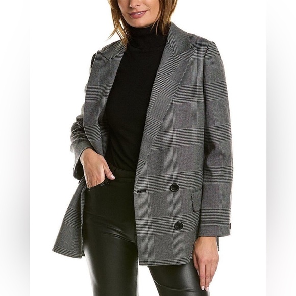All Saints / Helei check glen plaid oversize double breasted Blazer Uk 12 US 8 - Picture 3 of 5